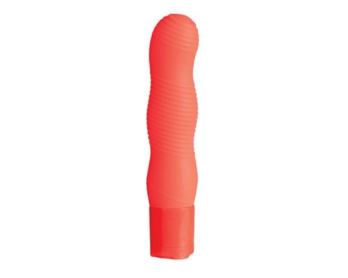 Оранжевый вибромассажёр с рельефом PURE 3.5INCH VIBRATOR ORANGE - 9 см.