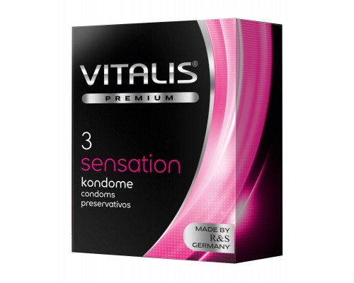 Презервативы с пупырышками и кольцами VITALIS PREMIUM sensation - 3 шт.