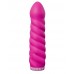 Ярко-розовый вибратор со спиралевидным рельефом PURRFECT SILICONE DELUXE 100 FUNCTION - 18 см.