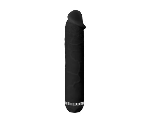 Чёрный водонепроницаемый вибратор PURRFECT SILICONE DELUXE 7.5INCH - 19 см.