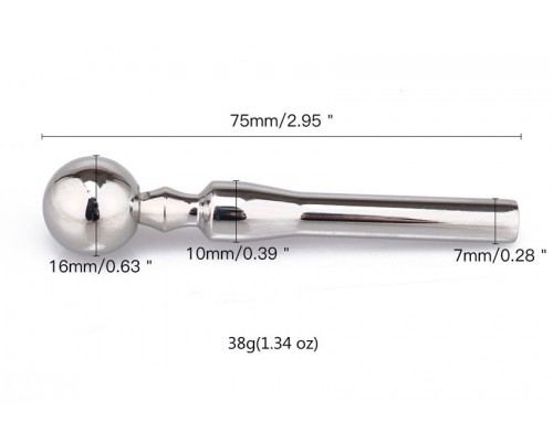 Металлический конусовидный уретральный плаг - 7,5 см.