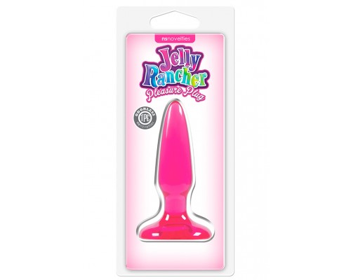 Розовая анальная мини-пробка  Jelly Rancher Pleasure Plug Mini - 8,1 см.