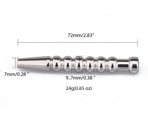 Уретральный металлический стимулятор - 7,2 см.