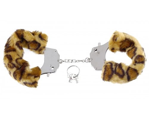 Наручники металлические с гепардовым мехом Original Furry Cuffs