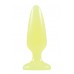 Желтая, светящаяся в темноте анальная пробка Firefly Pleasure Plug Medium Yellow - 12,7 см.