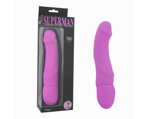 Фиолетовый вибратор Rechargeable Silicone Dildo - 21 см.