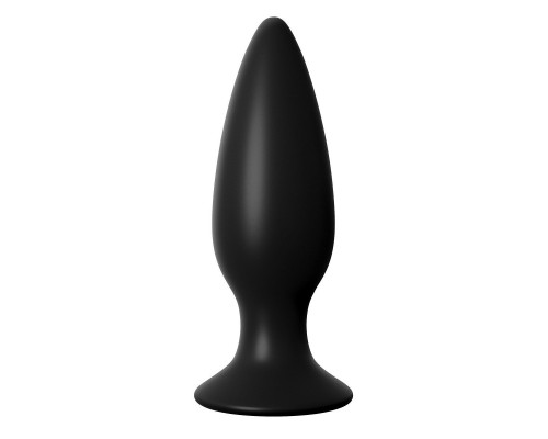 Чёрная большая анальная вибропробка Large Rechargeable Anal Plug - 13,5 см.