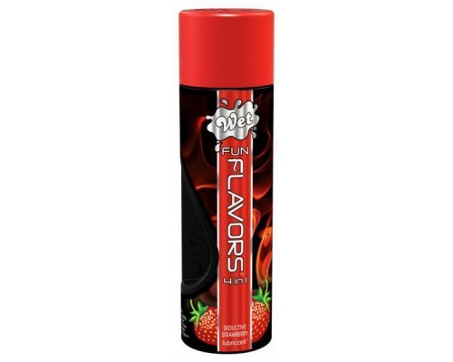 Разогревающий лубрикант Fun Flavors 4-in-1 Seductive Strawberry с ароматом клубники - 316 мл.