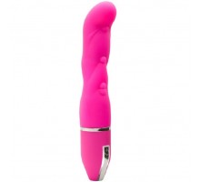 Розовый фигурный вибратор PURRFECT SILICONE DELUXE VIBE - 15 см.