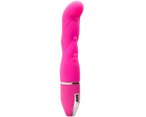 Розовый фигурный вибратор PURRFECT SILICONE DELUXE VIBE - 15 см.