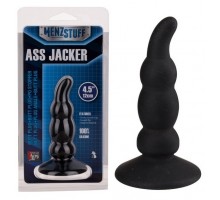 Чёрный анальный стимулятор ASS JACKER - 12 см.