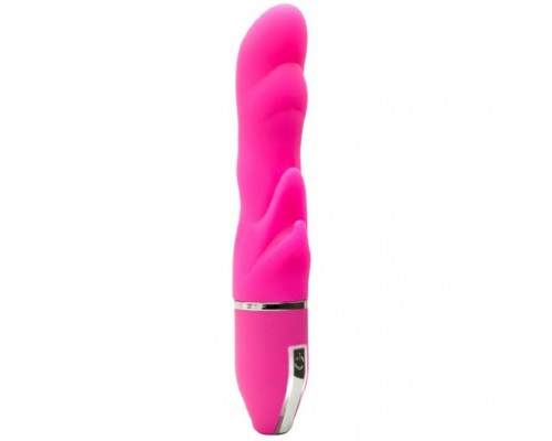 Розовый волнообразный вибратор PURRFECT SILICONE DELUXE VIBE - 15 см.