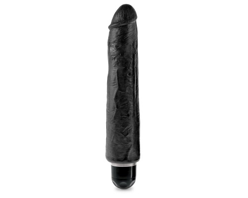 Чёрный вибратор-реалистик 10  Vibrating Stiffy - 30,5 см.