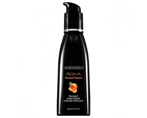 Лубрикант с ароматом спелого персика Wicked Aqua Sweet Peach - 60 мл.