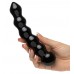 Чёрный стеклянный стимулятор It s Divine Black Glass Beaded Dildo - 20,3 см.