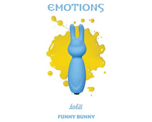 Голубой мини-вибратор Emotions Funny Bunny