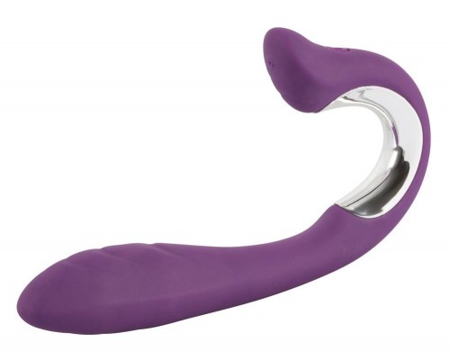 Перезаряжаемый вибратор с клиторальным стимулятором Javida Vibe with Clit Stimulator - 18,5 см.