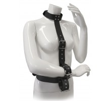 Чёрный комплект для фиксация рук RESTRAINT BODY HARNESS WITH COLLAR