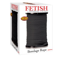 Черная веревка для связывания Bondage Rope - 60,9 м.