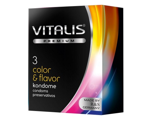 Цветные ароматизированные презервативы VITALIS PREMIUM color   flavor - 3 шт.