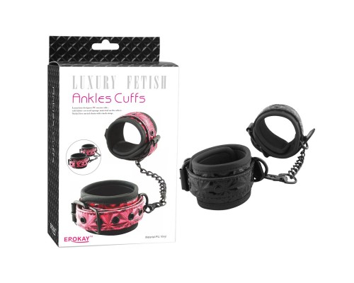 Чёрные кожаные оковы на ноги Ankles Cuffs