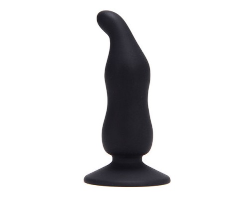 Чёрный анальный стимулятор  BOTTOM BLACK CAP SILICONE - 11 см.