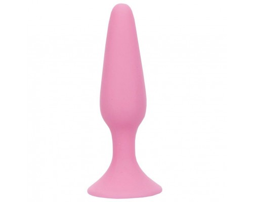 Розовая анальная пробка BEAUTIFUL BEHIND SILICONE BUTT PLUG - 11,4 см.