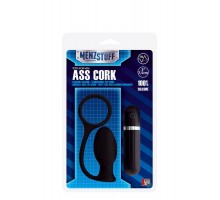 Чёрная вибровтулка MENZSTUFF ASS CORK SMALL - 7,5 см.