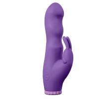 Фиолетовый вибратор с клиторальным стимулятором PURRFECT SILICONE DELUXE RABBIT 100FNCT - 20 см.