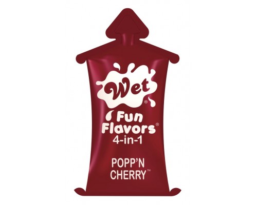 Разогревающий лубрикант Fun Flavors 4-in-1 Popp n Cherry с ароматом вишни - 10 мл.