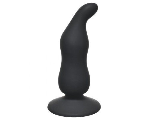 Чёрная анальная пробка Waved Anal Plug Black - 11 см.