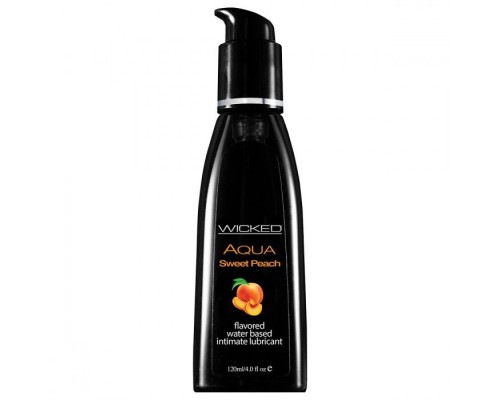 Лубрикант с ароматом спелого персика Wicked Aqua Sweet Peach - 120 мл.