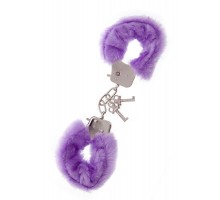 Фиолетовые меховые наручники METAL HANDCUFF WITH PLUSH LAVENDER