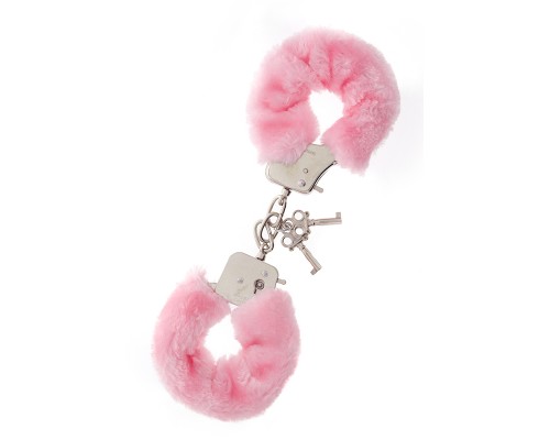 Металлические наручники с розовой меховой опушкой METAL HANDCUFF WITH PLUSH PINK