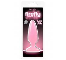 Розовая, светящаяся в темноте анальная пробка Firefly Pleasure Plug Medium Pink - 12,7 см.