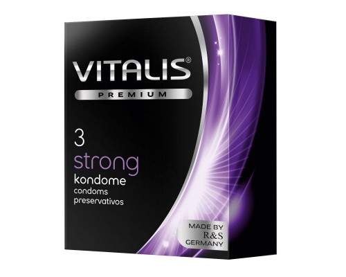 Презервативы с утолщенной стенкой VITALIS PREMIUM strong - 3 шт.