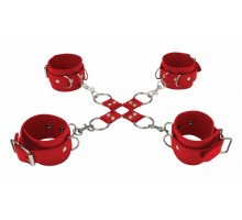 Красный комплект оков Hand And Legcuffs