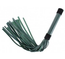 Изумрудная плеть Emerald Leather Whip с гладкой ручкой - 45 см.