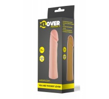 Телесная фаллическая расширяющая насадка XLover - 18 см.