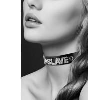 Чокер с надписью COLLIER STRASS SLAVE CUIR BOVIN