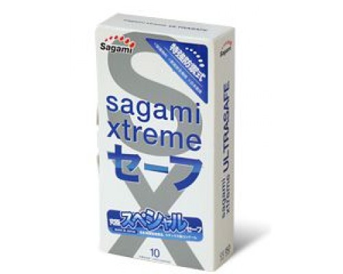 Презервативы Sagami Xtreme Ultrasafe с двойным количеством смазки - 10 шт.