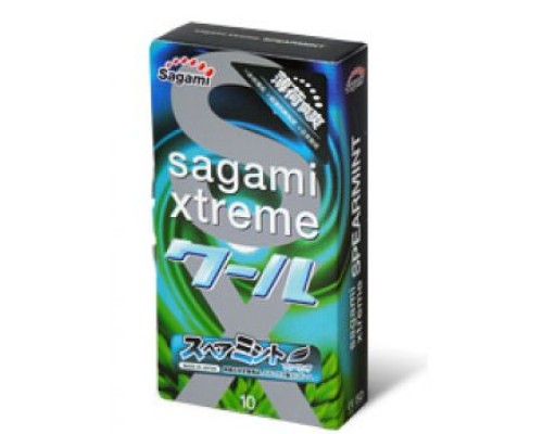 Презервативы Sagami Xtreme Mint с ароматом мяты - 10 шт.