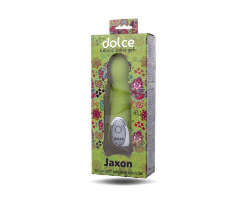 Нежно-зелёный вибратор Dolce Jaxon - 12,5 см.