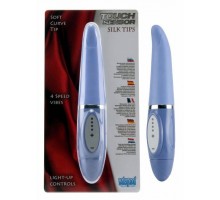 Фиолетовый вибромассажёр Touch Sensor Silk Tip - 20 см.