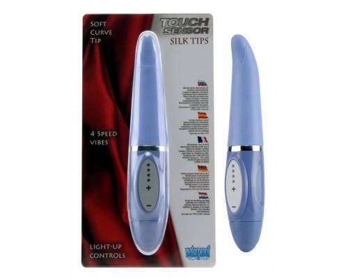 Фиолетовый вибромассажёр Touch Sensor Silk Tip - 20 см.