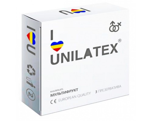 Разноцветные ароматизированные презервативы Unilatex Multifruits - 3 шт.