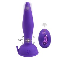 Фиолетовый анальный вибростимулятор Remote Control Anal Plug - 17,5 см.