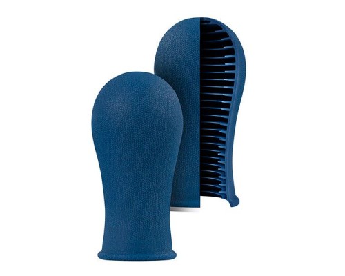 Синий мастурбатор с мягкими рёбрышками SILICONE STROKER