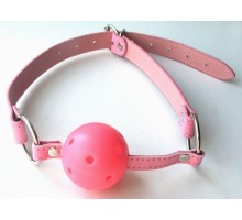 Розовый пластиковый кляп-шарик Ball Gag