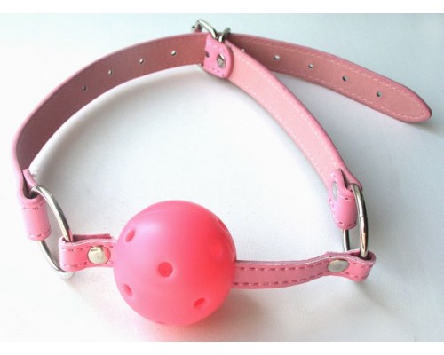 Розовый пластиковый кляп-шарик Ball Gag